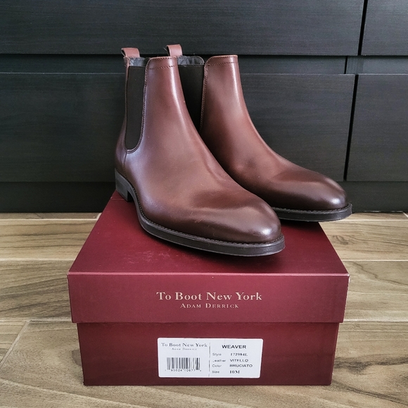 To Boot New York Weaver Leather Chelsea Boots, Men's Size 10M - Picture 1 of 11